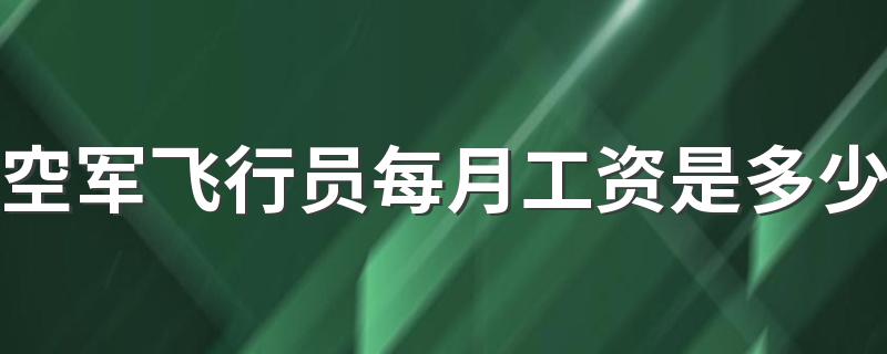 空军飞行员每月工资是多少 挣的多不多