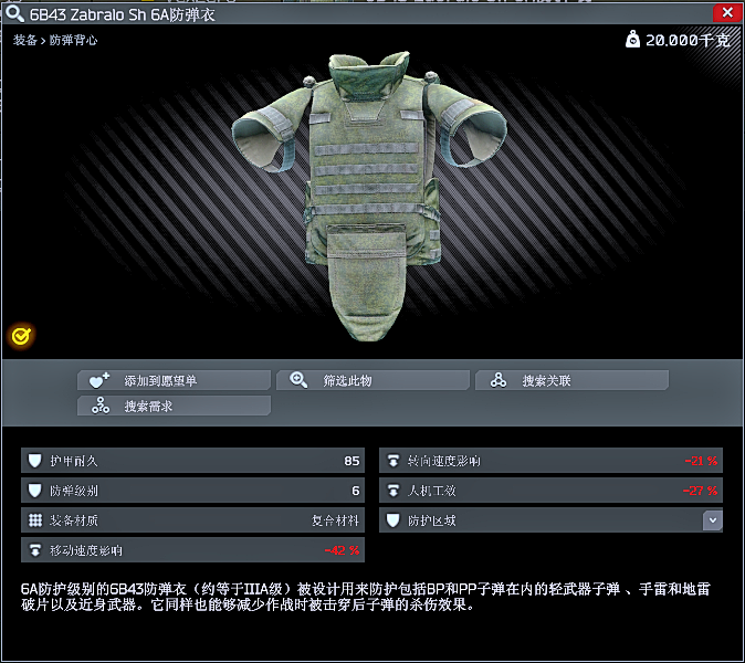 逃离塔科夫12.9新增六级甲能力详解 面板数据分析