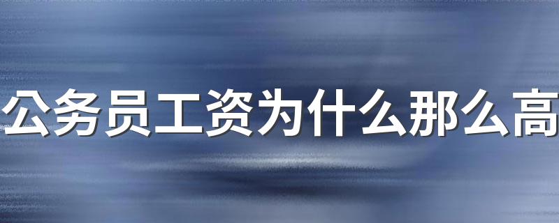 公务员工资为什么那么高 工资级别对照表