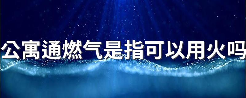 公寓通燃气是指可以用火吗 公寓通燃气和不通燃气的区别