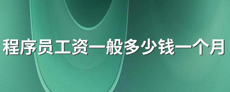 程序员工资一般多少钱一个月 待遇好吗