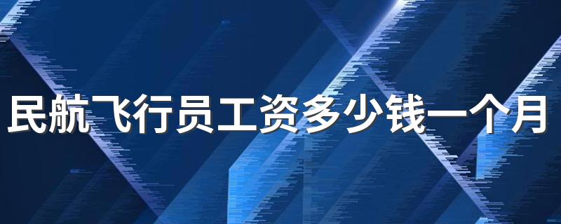 民航飞行员工资多少钱一个月 能拿多少月薪