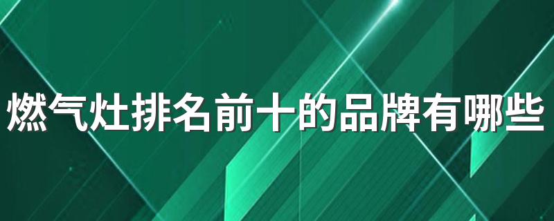 燃气灶排名前十的品牌有哪些 燃气灶品牌质量排行榜前十名