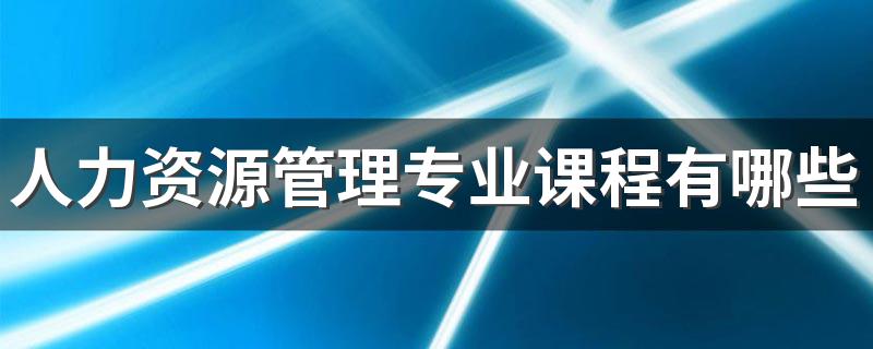 人力资源管理专业课程有哪些 都学什么课