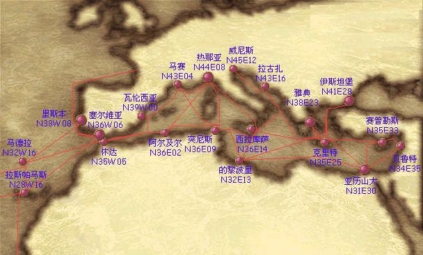 大航海时代4威力加强版HD全海域港口地图坐标汇总