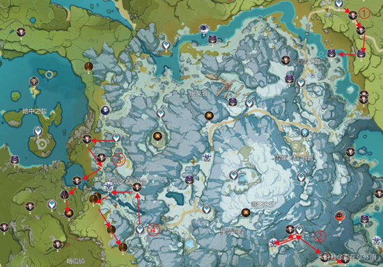 原神1.2锄地路线汇总 雪山锄地路线推荐