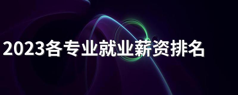 2023各专业就业薪资排名 什么专业前景好工资高