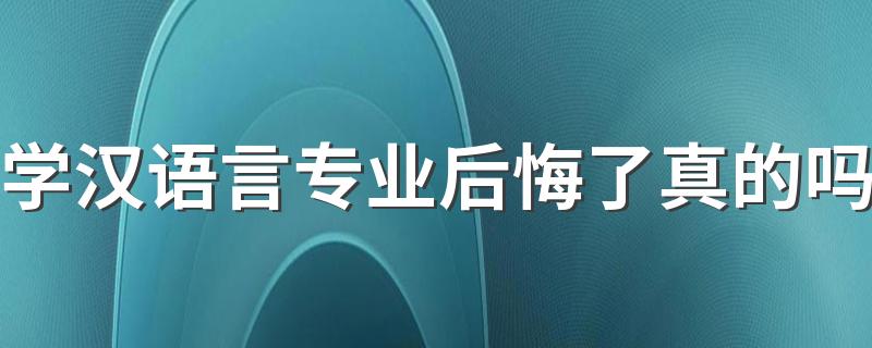 学汉语言专业后悔了真的吗 未来发展好吗