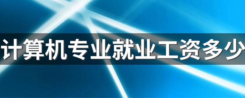 计算机专业就业工资多少 未来有发展吗