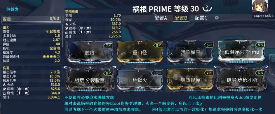 warframe星际战甲Harrow Prime配卡攻略