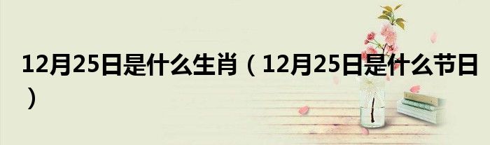 12月25日是什么生肖（12月25日是什么节日）