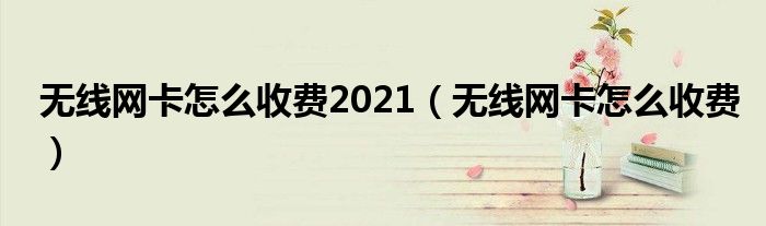 无线网卡怎么收费2021（无线网卡怎么收费）