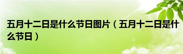 五月十二日是什么节日图片（五月十二日是什么节日）