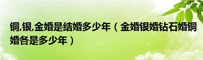 铜,银,金婚是结婚多少年（金婚银婚钻石婚铜婚各是多少年）