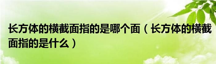 长方体的横截面指的是哪个面（长方体的横截面指的是什么）