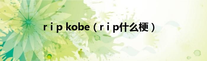 r i p kobe（r i p什么梗）