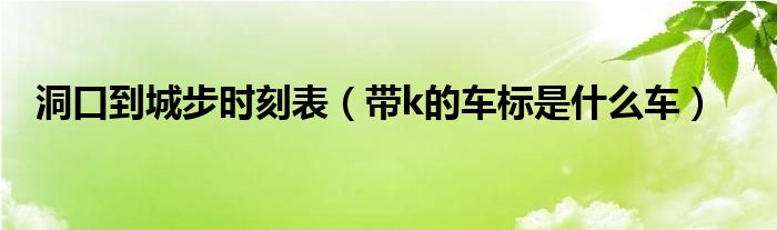 洞口到城步时刻表（带k的车标是什么车）