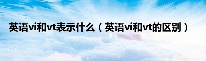 英语vi和vt表示什么（英语vi和vt的区别）