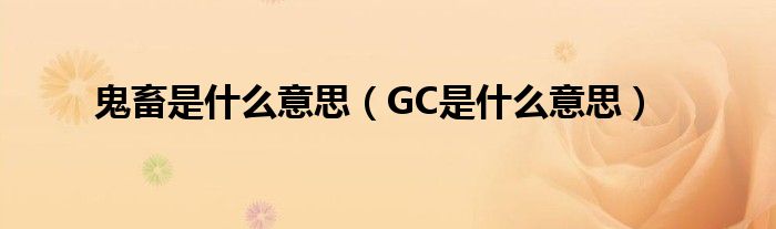 鬼畜是什么意思（GC是什么意思）