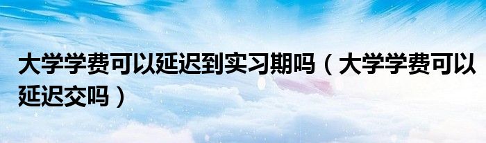 大学学费可以延迟到实习期吗（大学学费可以延迟交吗）