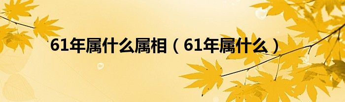 61年属什么属相（61年属什么）