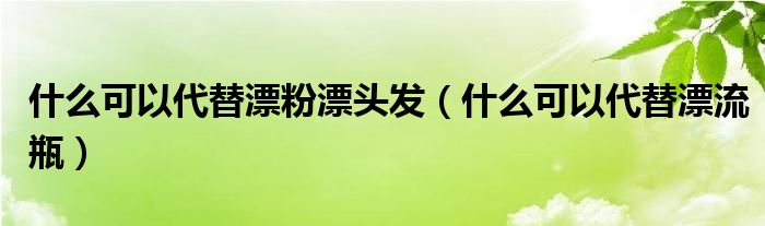 什么可以代替漂粉漂头发（什么可以代替漂流瓶）