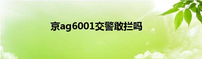 京ag6001交警敢拦吗