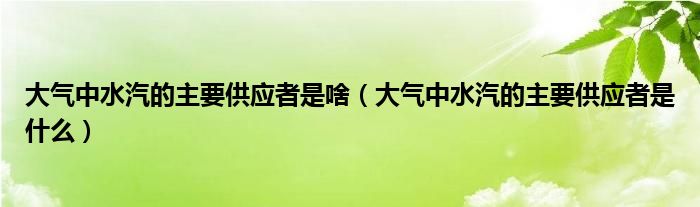 大气中水汽的主要供应者是啥（大气中水汽的主要供应者是什么）