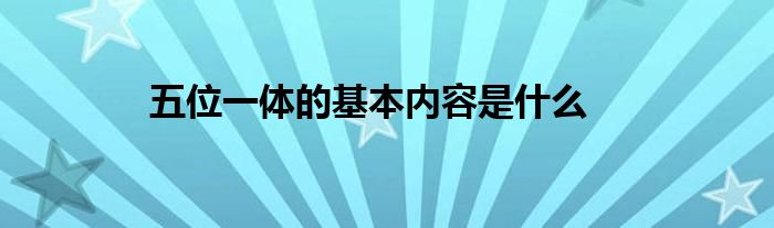 五位一体的基本内容是什么