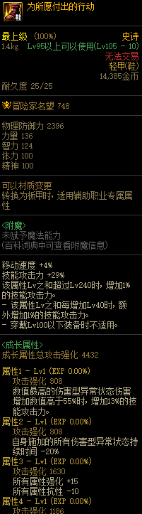 dnf为所愿付出的行动属性效果介绍