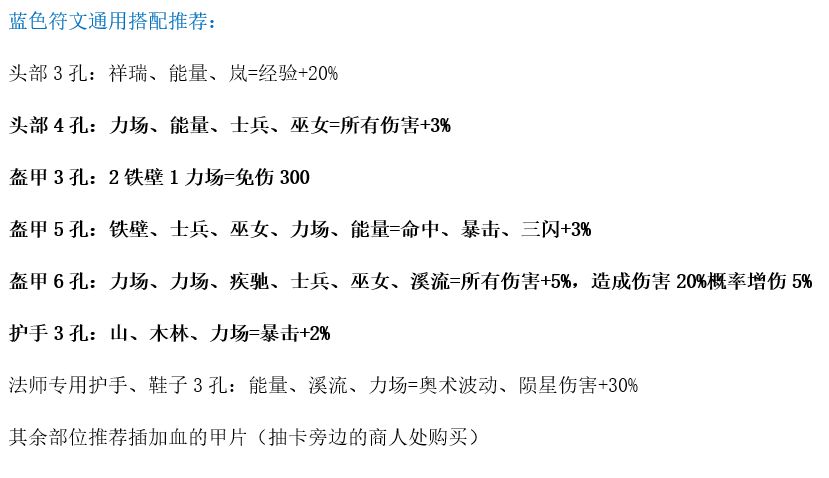 再刷一把防具符文需求孔数及通用搭配推荐