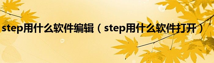 step用什么软件编辑（step用什么软件打开）