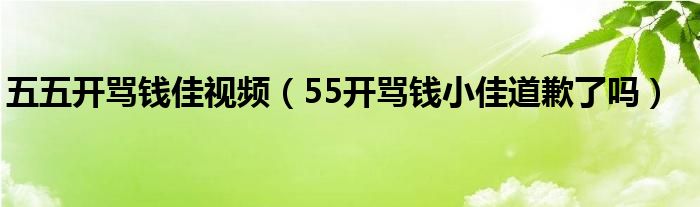 五五开骂钱佳视频（55开骂钱小佳道歉了吗）