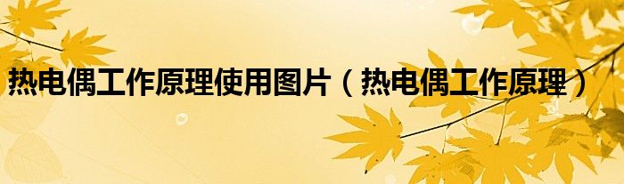 热电偶工作原理使用图片（热电偶工作原理）