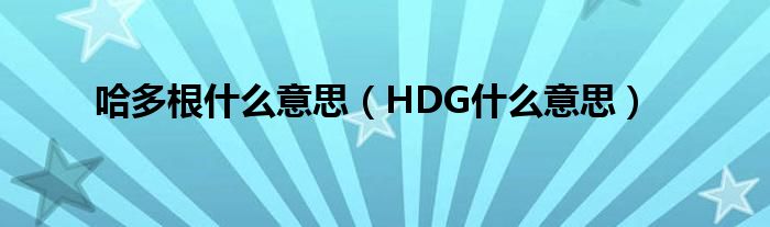 哈多根什么意思（HDG什么意思）