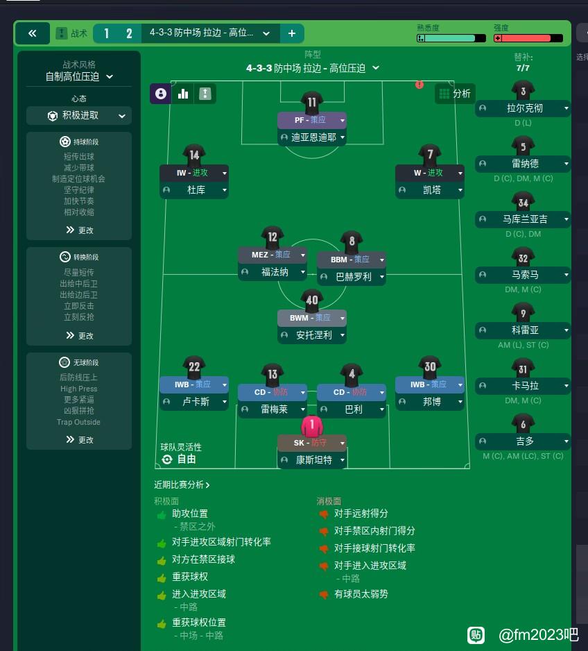 FM2023利物浦战术玩法推荐