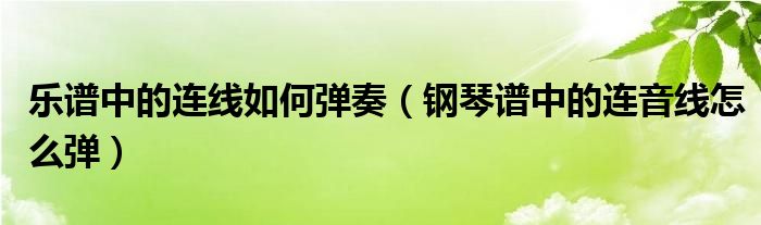 乐谱中的连线如何弹奏（钢琴谱中的连音线怎么弹）