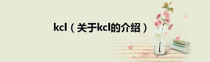 kcl（关于kcl的介绍）