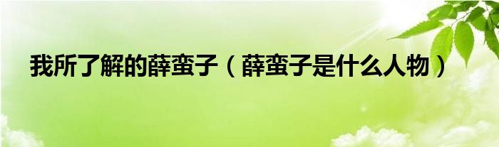 我所了解的薛蛮子（薛蛮子是什么人物）