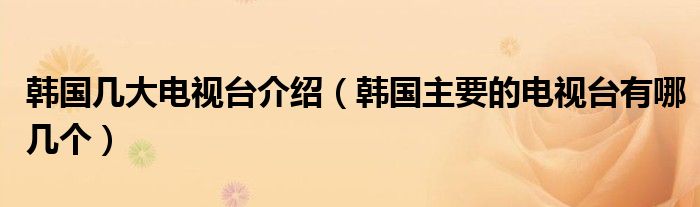 韩国几大电视台介绍（韩国主要的电视台有哪几个）