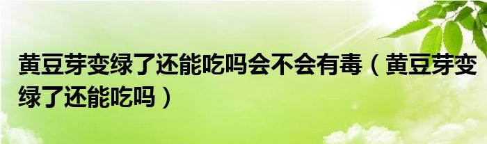 黄豆芽变绿了还能吃吗会不会有毒（黄豆芽变绿了还能吃吗）