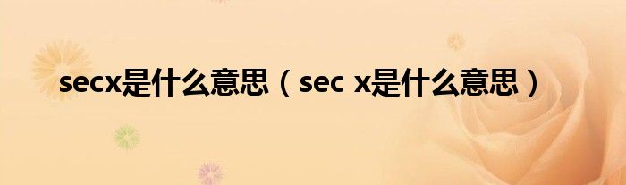 secx是什么意思（sec x是什么意思）