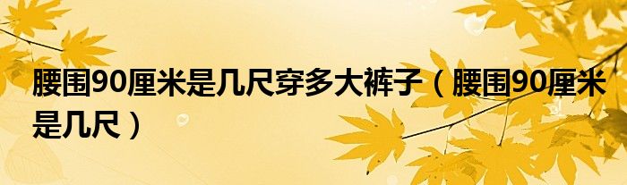 腰围90厘米是几尺穿多大裤子（腰围90厘米是几尺）