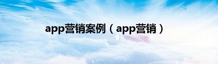 app营销案例（app营销）