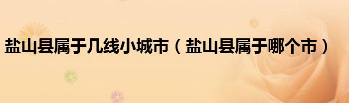 盐山县属于几线小城市（盐山县属于哪个市）