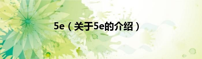 5e（关于5e的介绍）