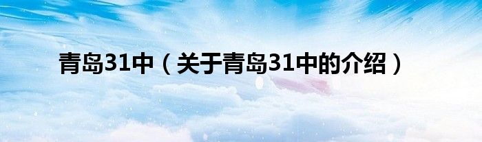 青岛31中（关于青岛31中的介绍）