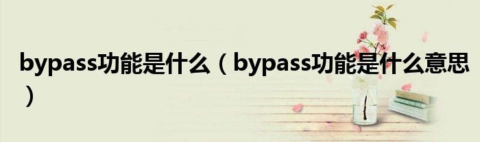 bypass功能是什么（bypass功能是什么意思）