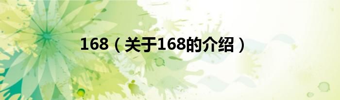 168（关于168的介绍）