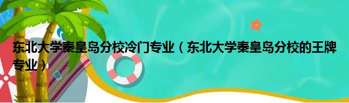 东北大学秦皇岛分校冷门专业（东北大学秦皇岛分校的王牌专业）